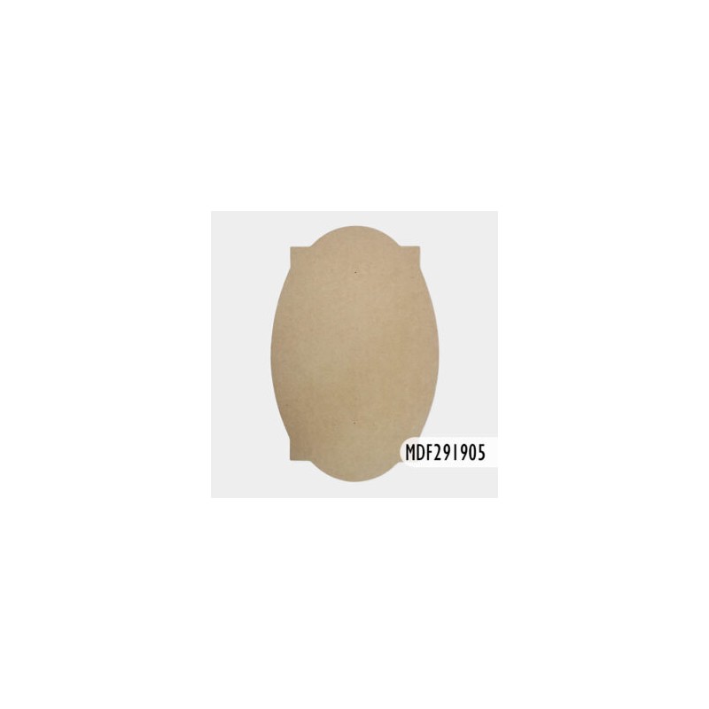 Etiqueta Oval de MDF 29 x 19 cm